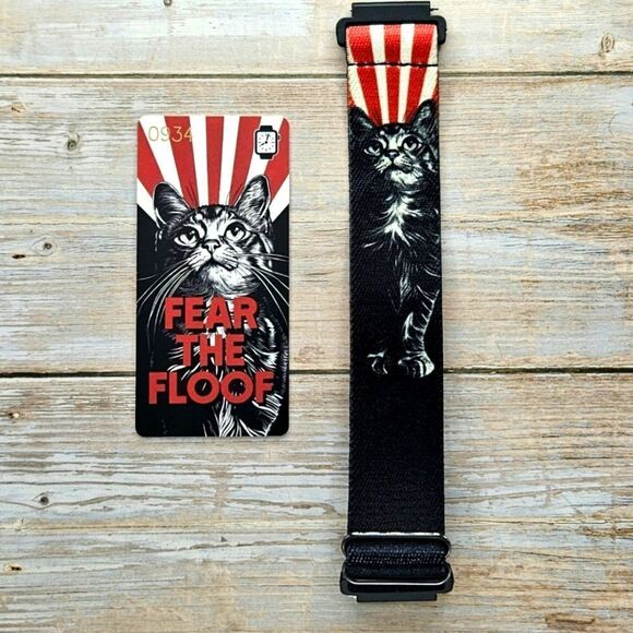ZOX "FEAR THE FLOOF" #938 ANDROID SAMSUNG GALAXY NEW AMERICAN CAT 20mm WATCHBAND - Picture 5 of 12